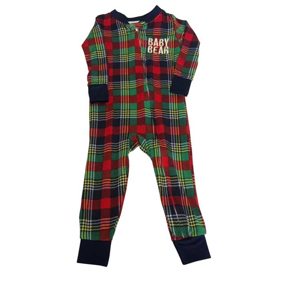 Dearfoams‎ Baby Bear Plaid One Piece Pajamas Red Green 18M Buffalo Check Cozy